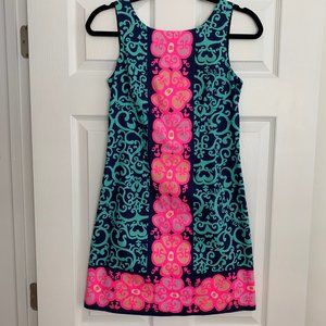 Lilly Pulitzer Delia Shift Dress Fountain Hopping Engineered sz 0